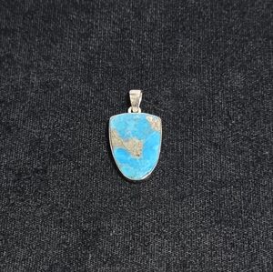 Blue Mohave Turquoise With Pyrite Pendant #988